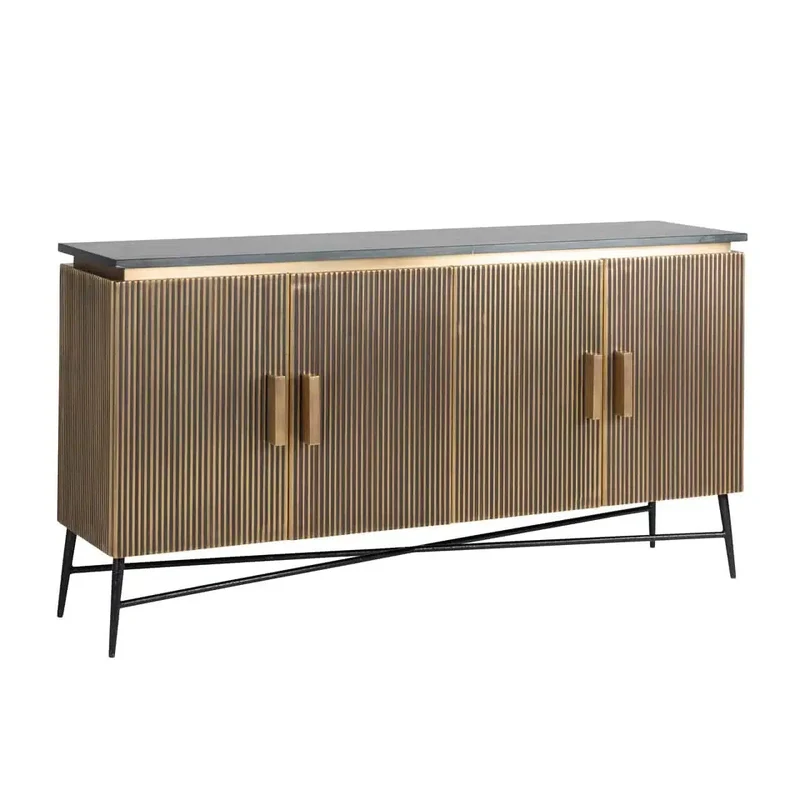Richmond Interiors Sideboard Ironville 4-türig (Gold)