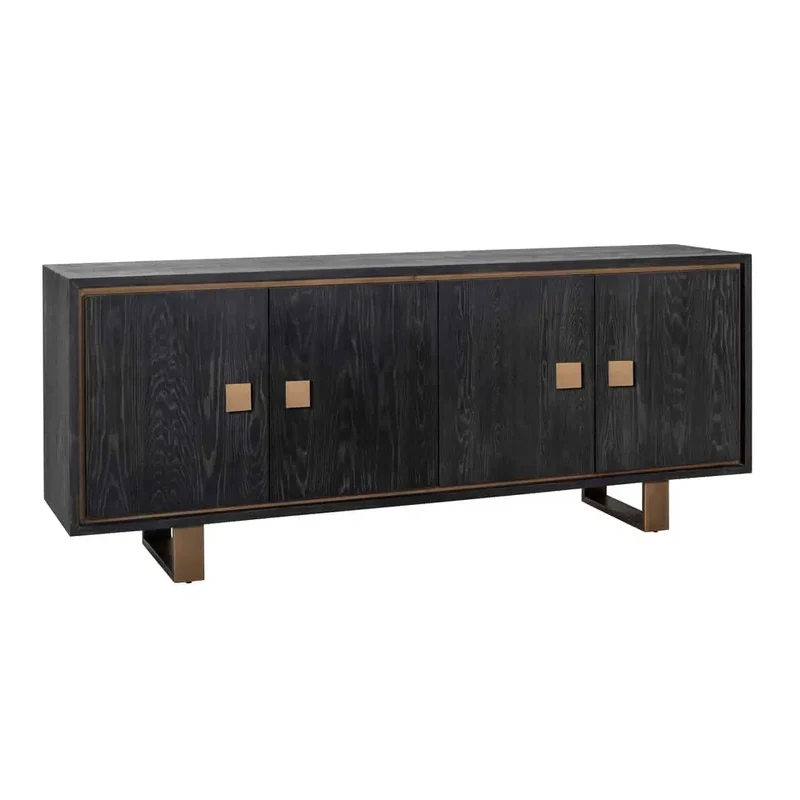 Richmond Interiors Sideboard Hunter 4-türig (Schwarz rustikal)