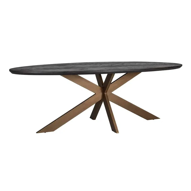 Richmond Interiors Esstisch Blackbone brass oval 260