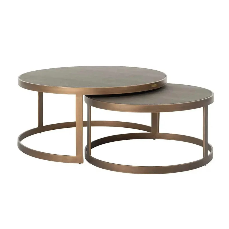 Richmond Interiors Couchtisch Bloomville set von 2 Brushed Gold