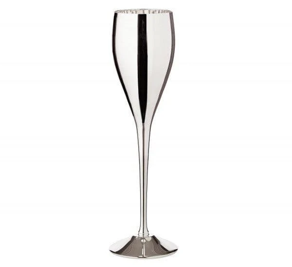 Edzard 4er Set Sektkelch Sektflöte Dodo, edel versilbert, Höhe 23 cm, Füllmenge 200 ml