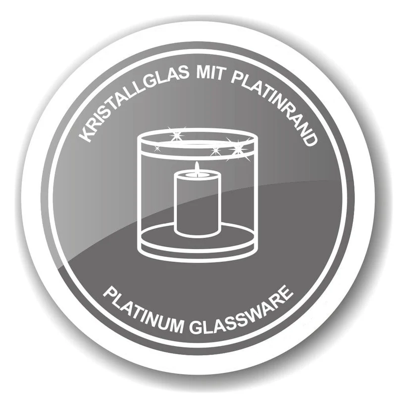 Edzard Molly Windlicht mundgeblasenes Kristallglas mit Platinrand 6er Set