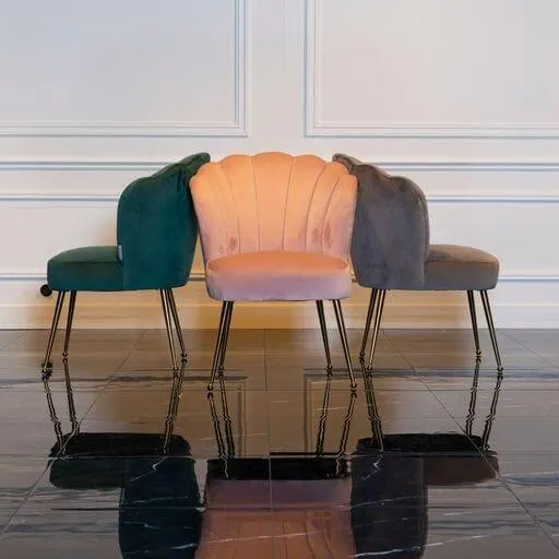 Richmond Interiors Stuhl Pippa Samt Esszimmerstuhl Velvet Beige Grün Braun Rosa
