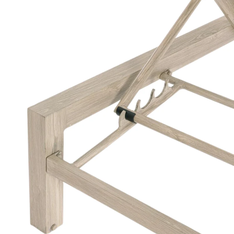 Lettino prendisole da giardino con schienale reclinabile effetto legno – Skipper