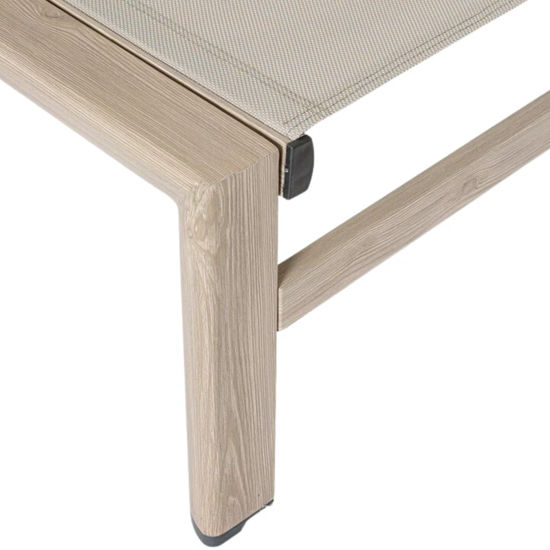 Lettino prendisole da giardino con schienale reclinabile effetto legno – Skipper