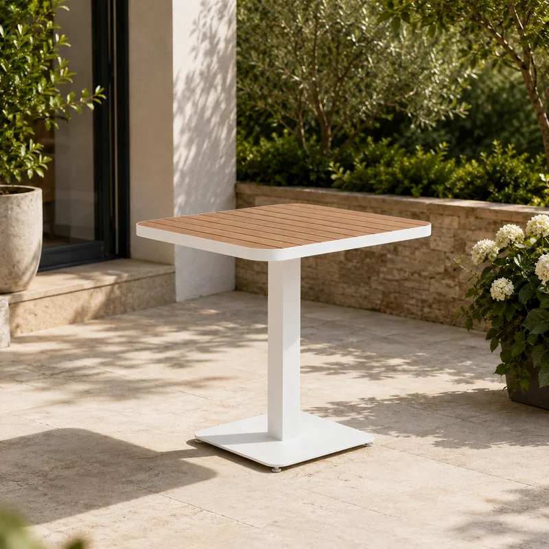 Tavolo da giardino in alluminio 75 x 75 cm – Belmar bianco YK11