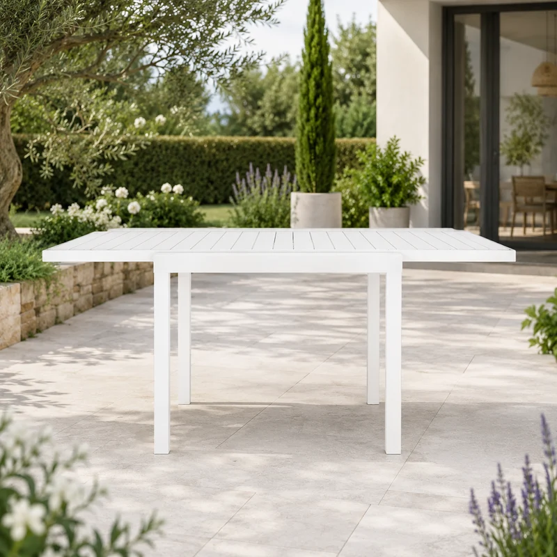 Tavolo da giardino in alluminio allungabile da 83 a 163 cm - Pelagius