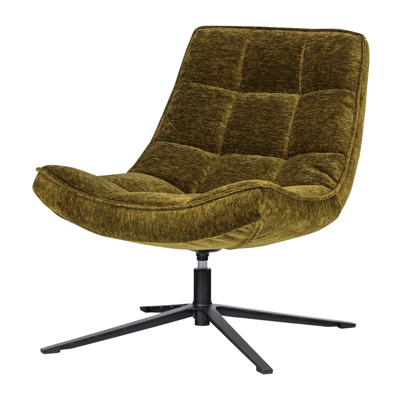 Poltrona girevole in ciniglia Maudy 74x84 cm
