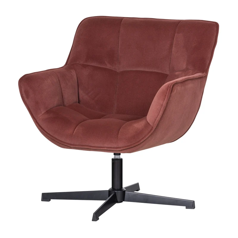Poltrona girevole in velluto Wibo 94x71 cm