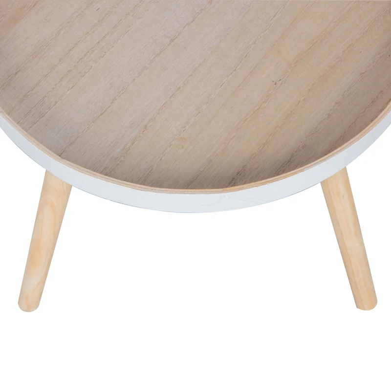 Set di 4 tavolini con gamba in legno di frassino Sasha 41x41 cm