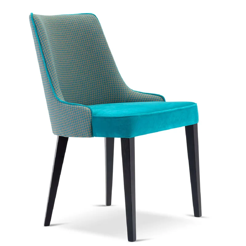 Pat Chair by Domingo Salotti | Turquoise & Grey Upholstery & Comfort