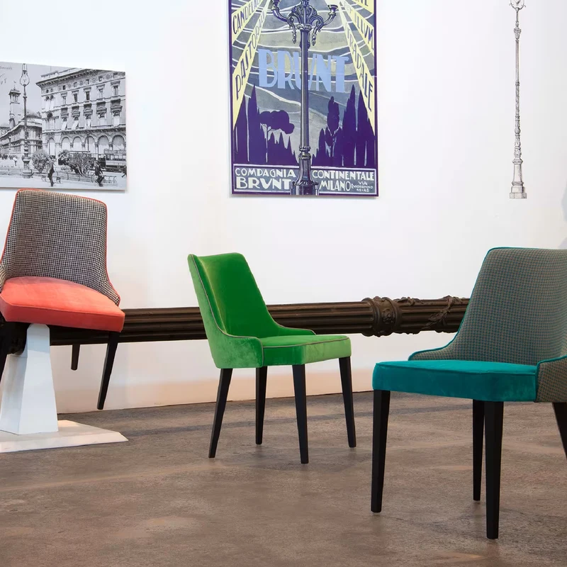 Pat Chair by Domingo Salotti | Turquoise & Grey Upholstery & Comfort