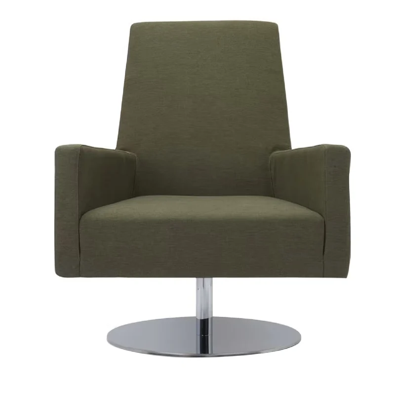 Boston Green Swivel Armchair with Tall Back by Domingo Salotti