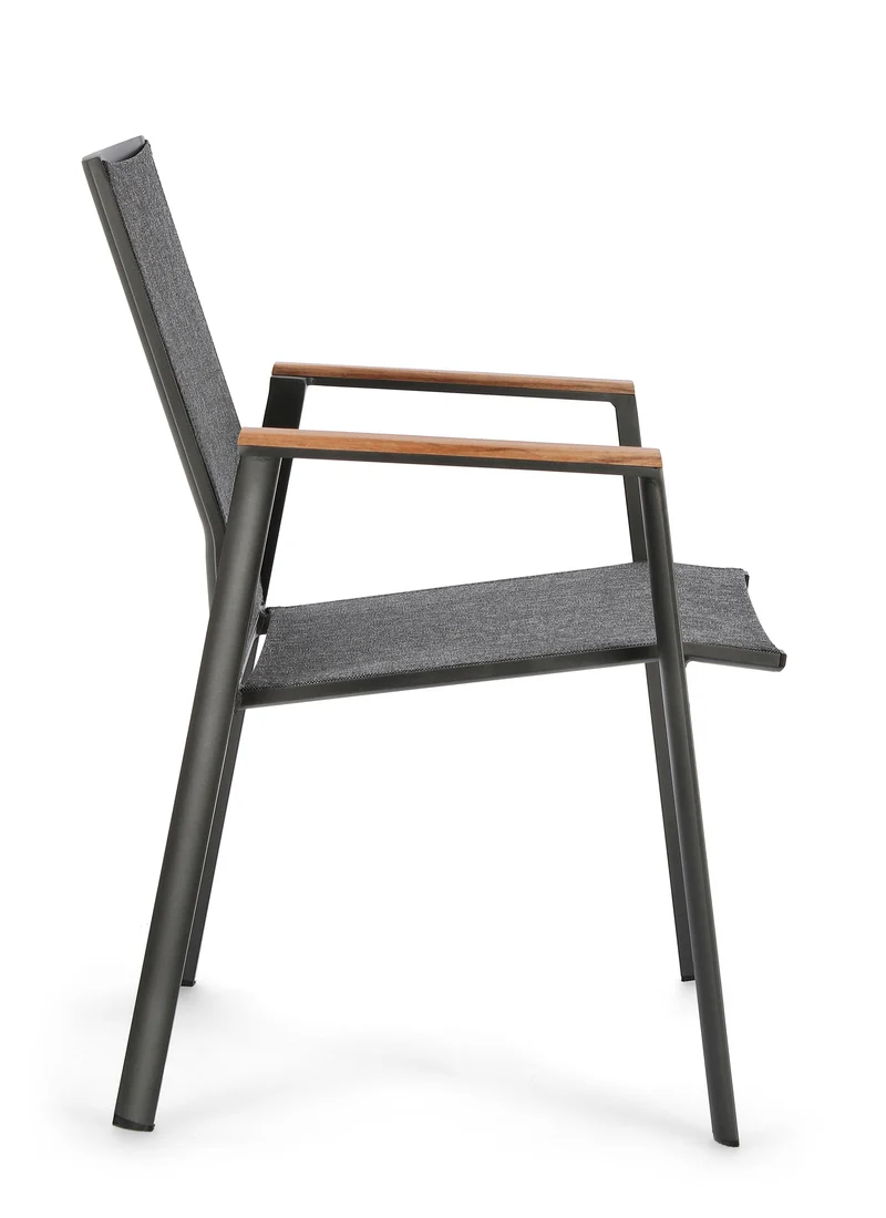 Poltrona "Cameron" da esterno in alluminio verniciato a polvere con dettagli in Teak