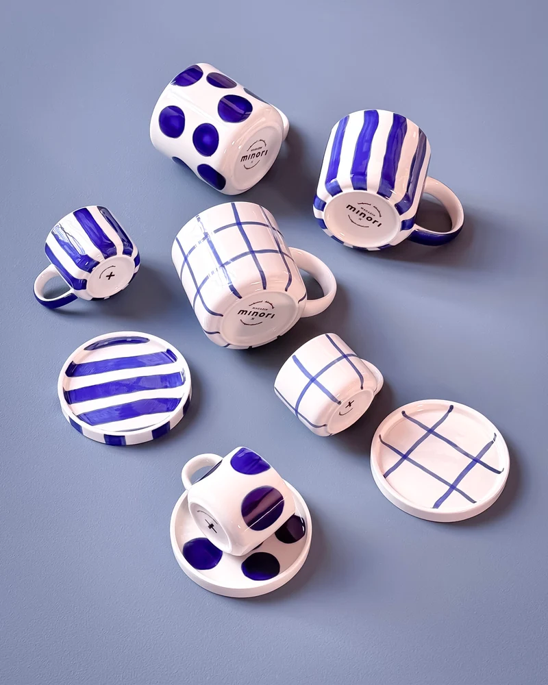 Set 2 tazzine da caffè in ceramica dipinta a mano Magazin Minori