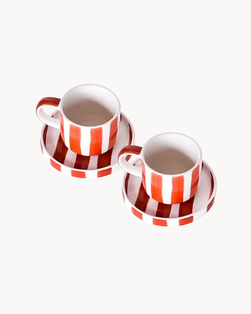 Set 2 tazzine da caffè in ceramica dipinta a mano Magazin Minori