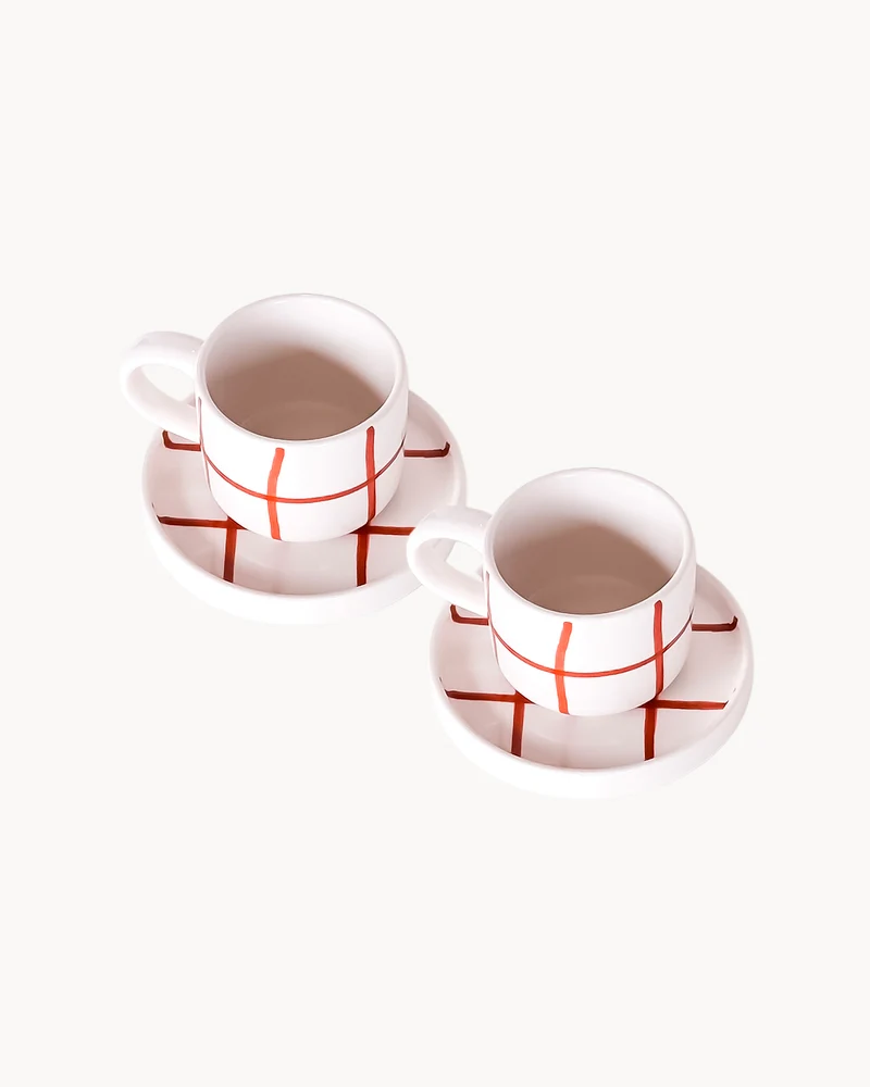 Set 2 tazzine da caffè in ceramica dipinta a mano Magazin Minori