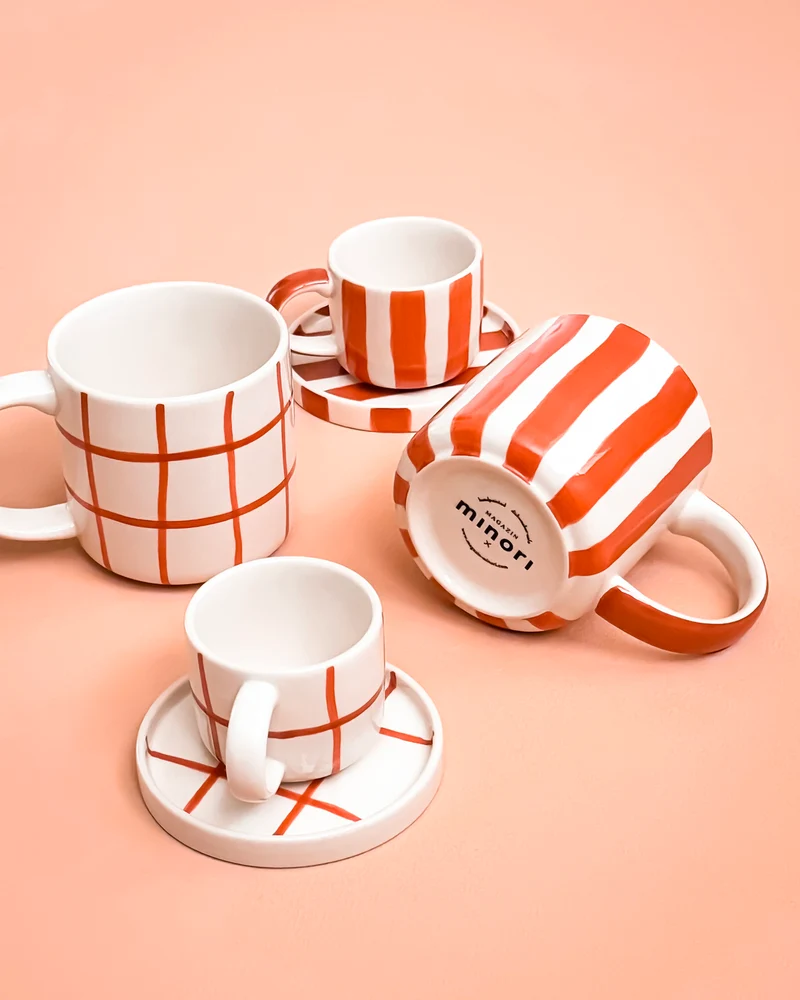 Set 2 tazzine da caffè in ceramica dipinta a mano Magazin Minori