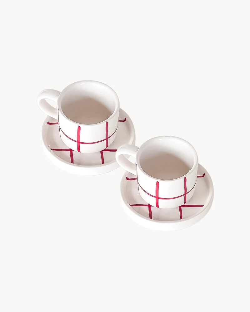 Set 2 tazzine da caffè in ceramica dipinta a mano Magazin Minori