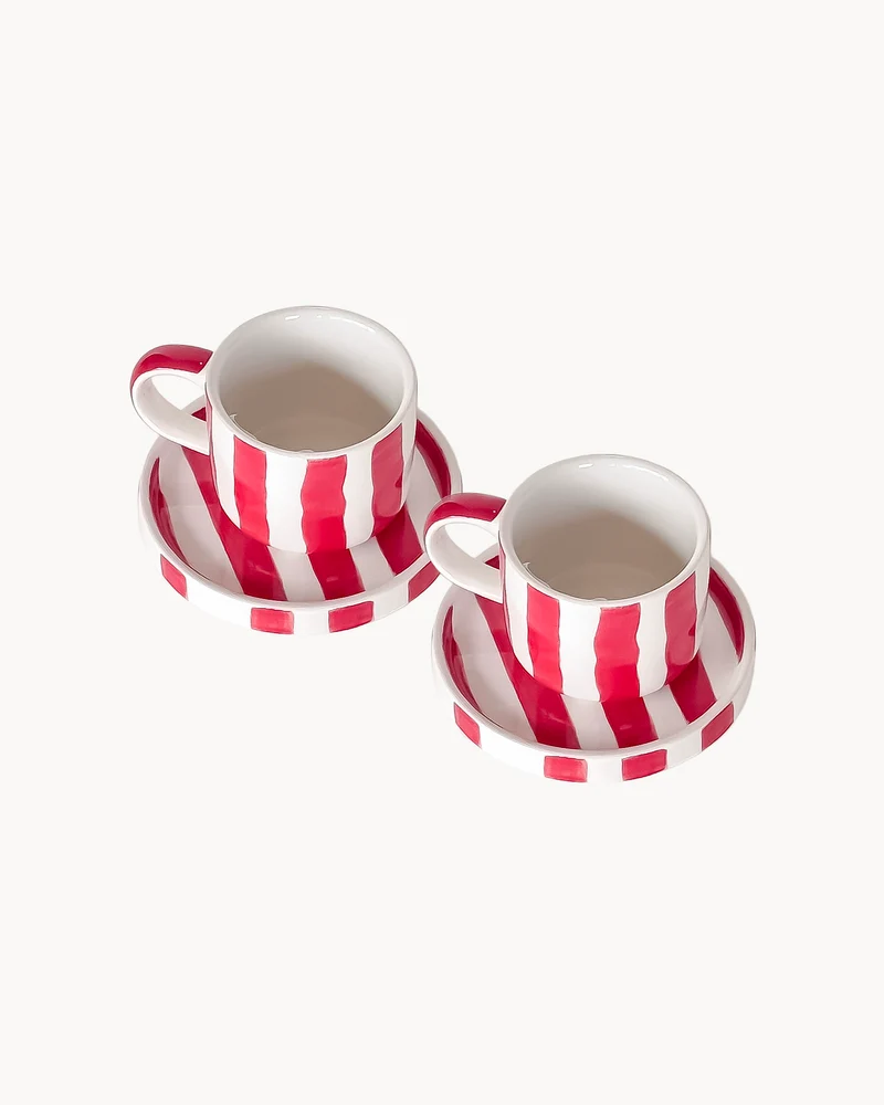 Set 2 tazzine da caffè in ceramica dipinta a mano Magazin Minori