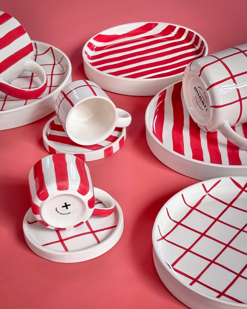 Set 2 tazzine da caffè in ceramica dipinta a mano Magazin Minori