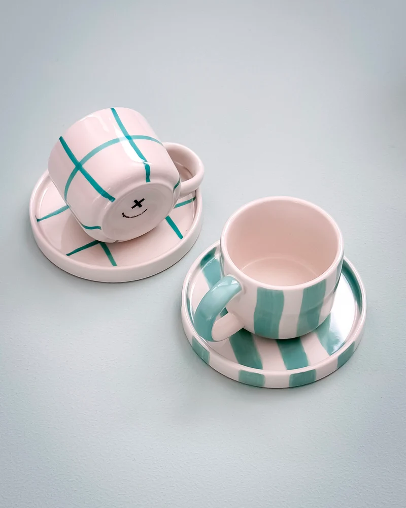 Set 2 tazzine da caffè in ceramica dipinta a mano Magazin Minori