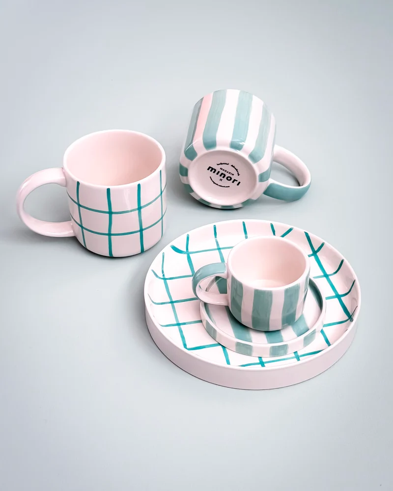 Set 2 tazzine da caffè in ceramica dipinta a mano Magazin Minori