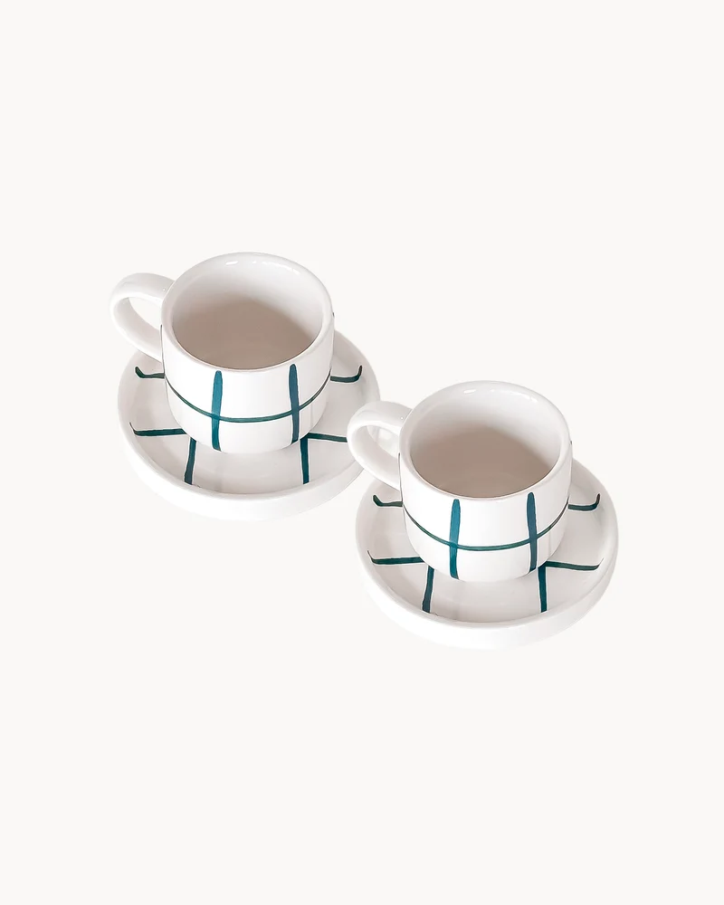 Set 2 tazzine da caffè in ceramica dipinta a mano Magazin Minori