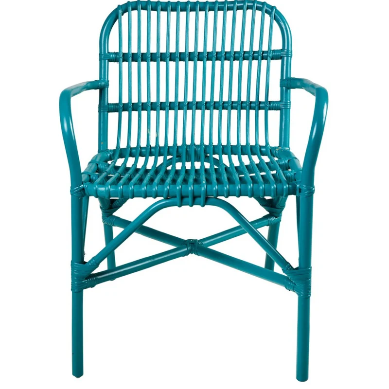 Poltrona rattan naturale turchese