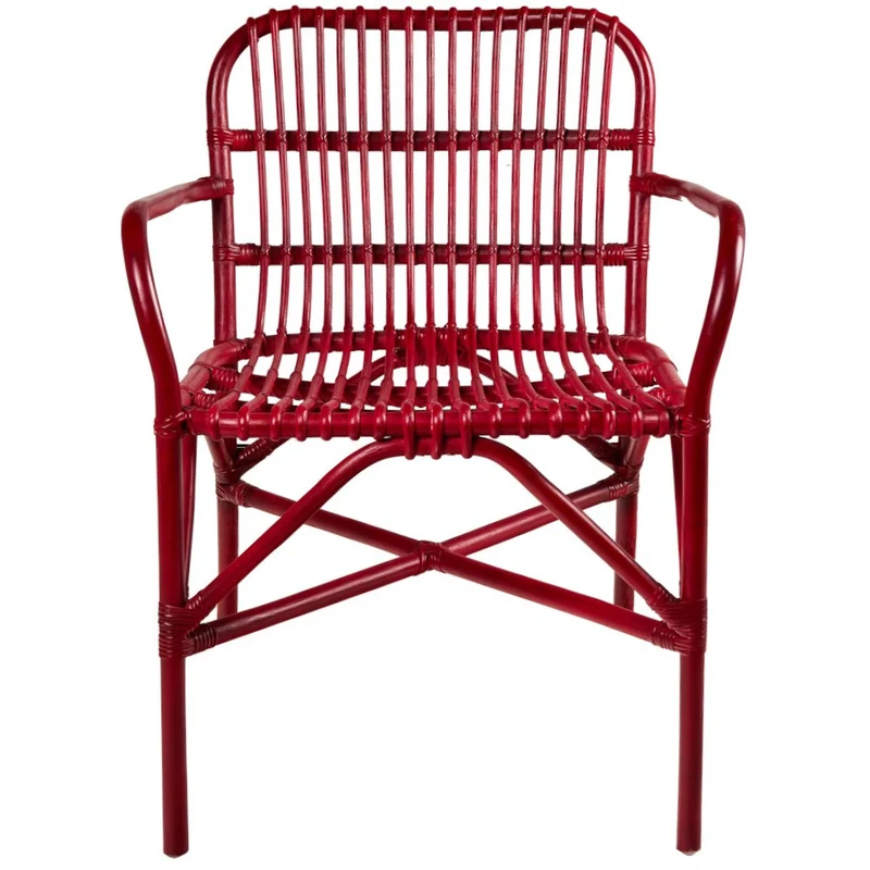 Poltrona rattan naturale rossa