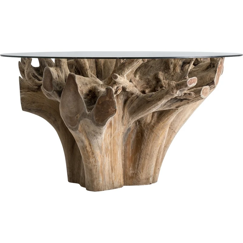 Tavolo da Pranzo di lusso in radice di teak naturale pezzo unico