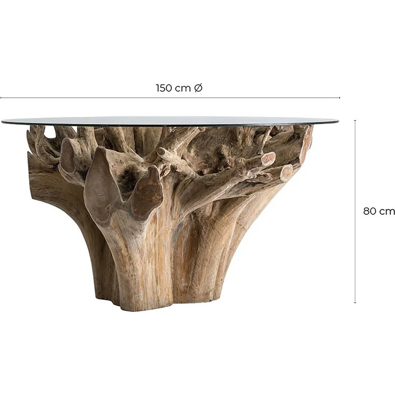 Tavolo da Pranzo di lusso in radice di teak naturale pezzo unico
