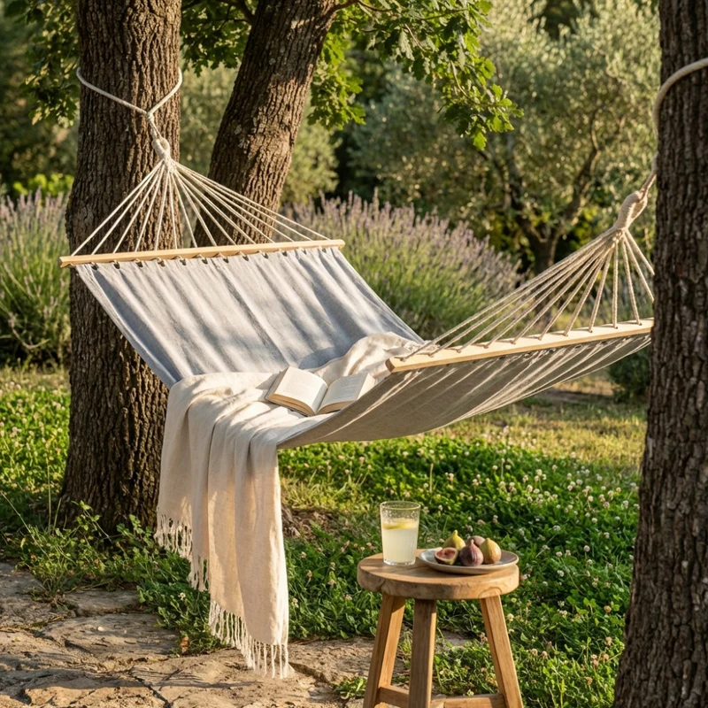 Cosma Amaca in Cotone con Barre in Legno