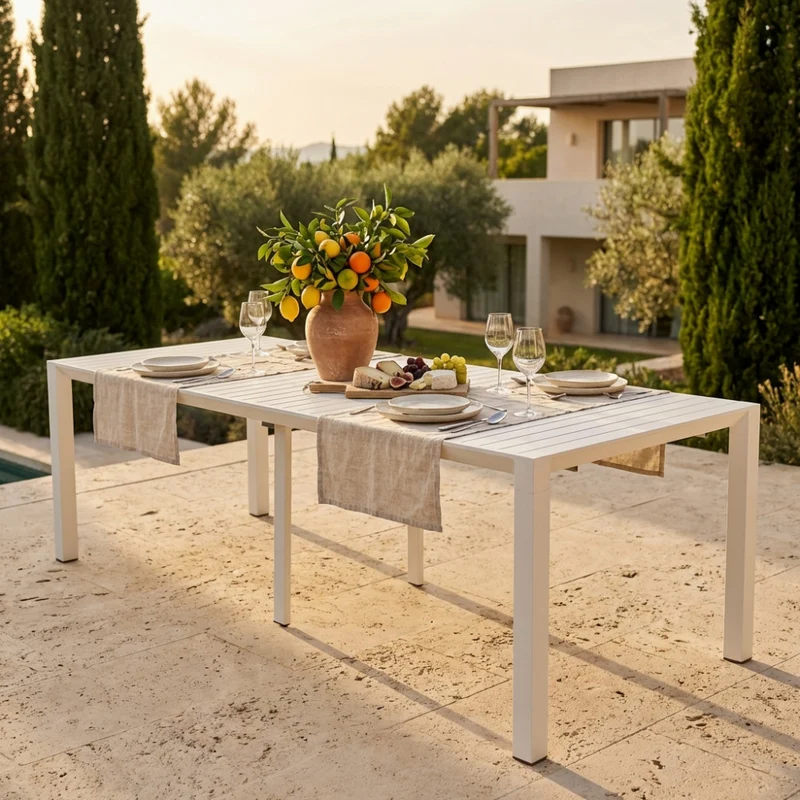 Consolle Estensibile AT804230 in Alluminio Bianco