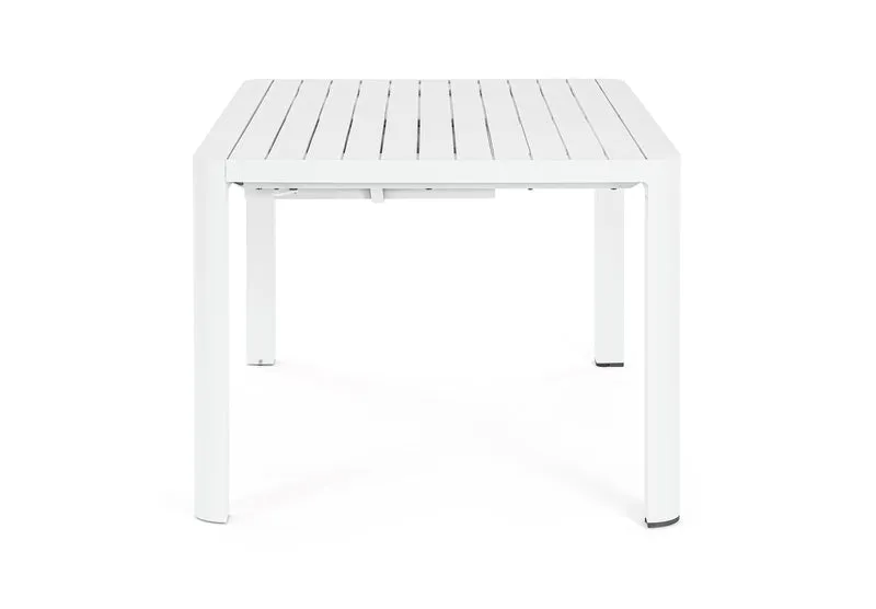 Tavolo quadrato Bianco "Keplero" allungabile per esterno e giardino, in alluminio