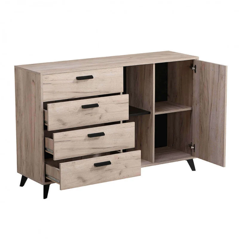 Credenza Umbria in Truciolare Bilaminato Rovere Grigio