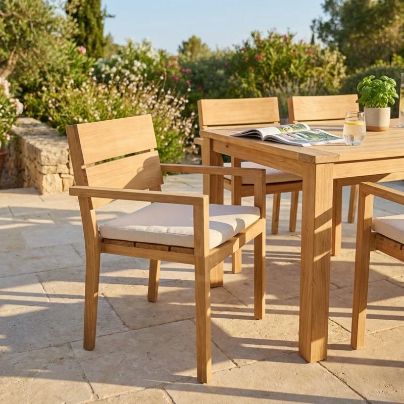 Poltrona Parker in Teak Impilabile