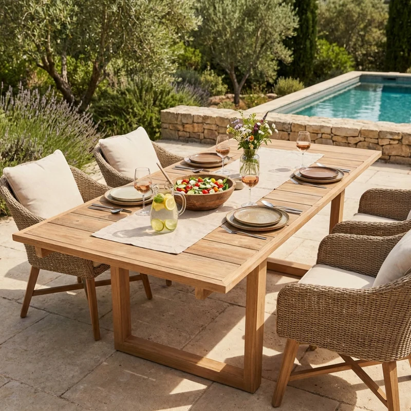 Tavolo da Giardino Parker in Teak Estensibile
