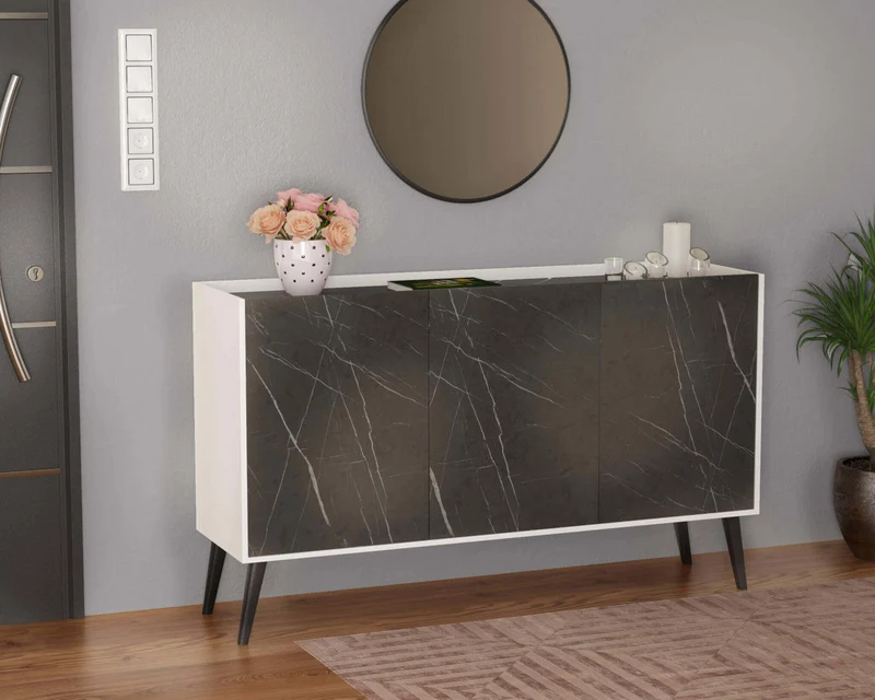 Credenza MK801522 in Truciolare Bilaminato Effetto Marmo