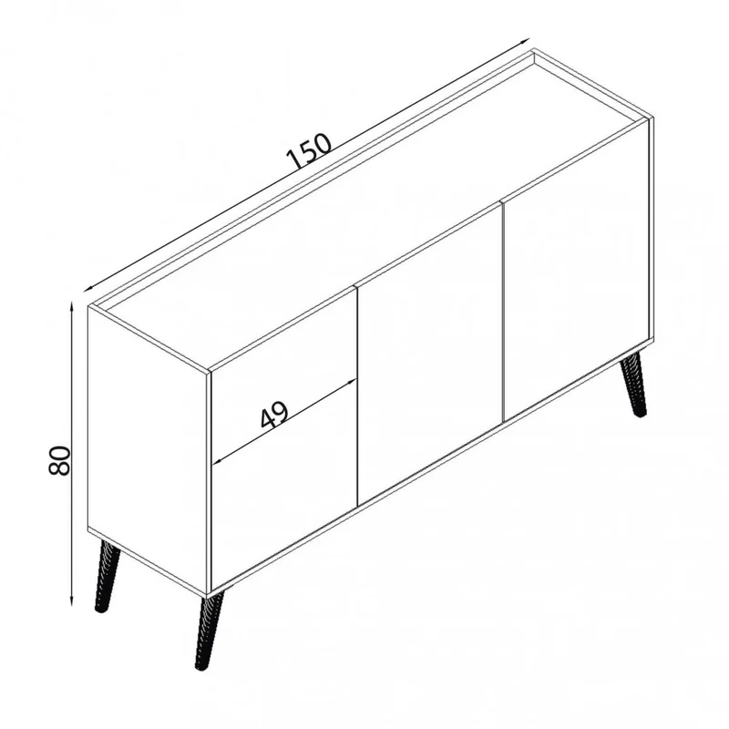 Credenza MK801522 in Truciolare Bilaminato Effetto Marmo