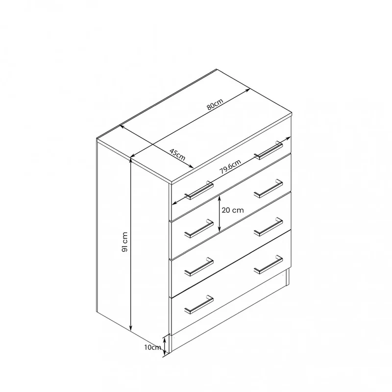 Cassettiera MK801513 in Truciolare Bilaminato Bianco