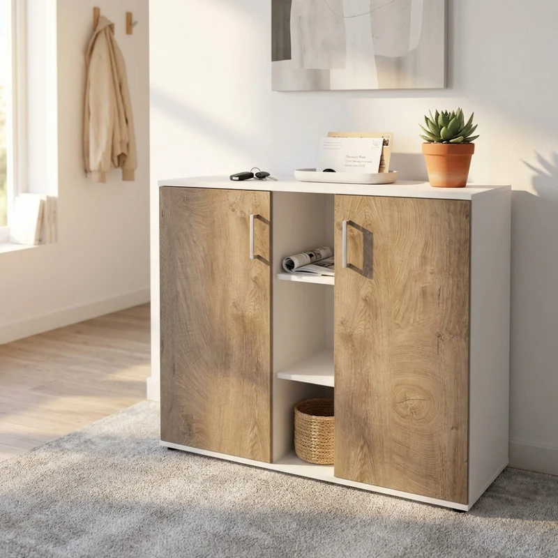 Credenza Frank in Truciolare Bilaminato Effetto Rovere