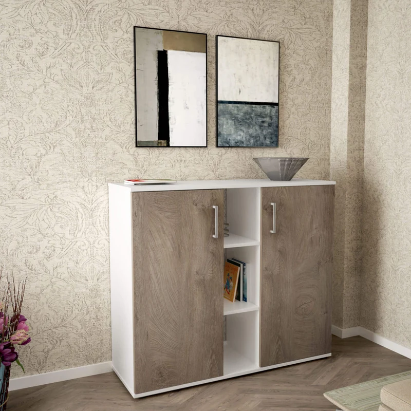 Credenza Frank in Truciolare Bilaminato Effetto Rovere