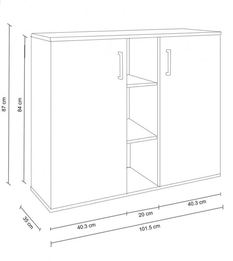Credenza Frank in Truciolare Bilaminato Effetto Rovere