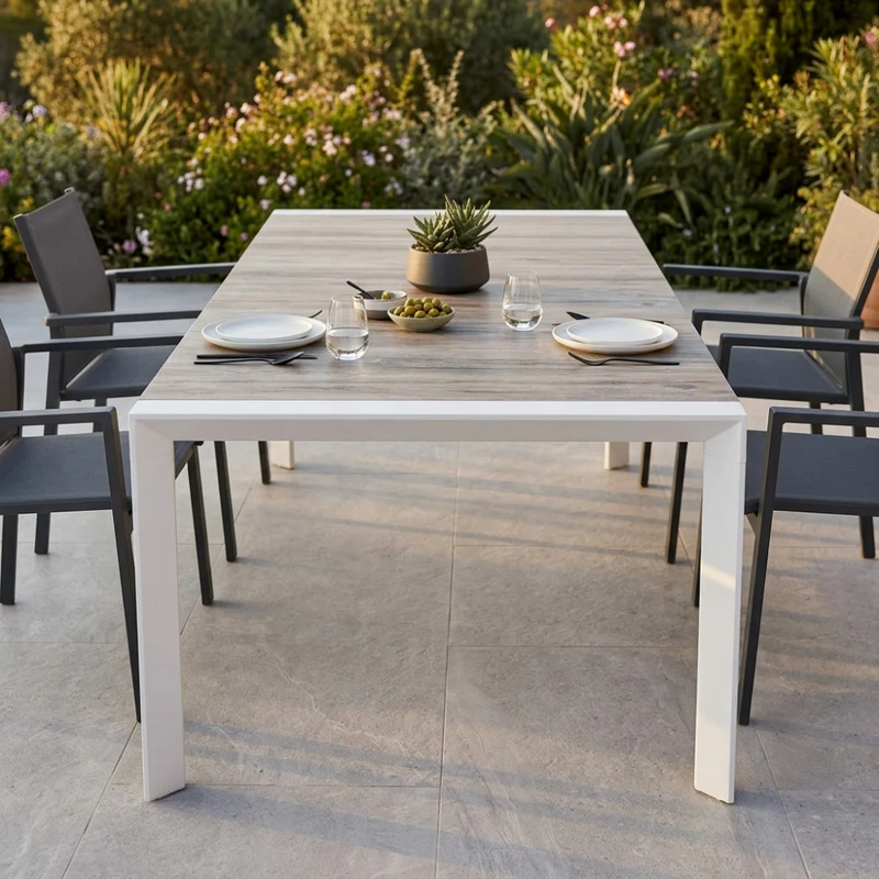Tavolo da Giardino Portland con Piano Estensibile in Gres