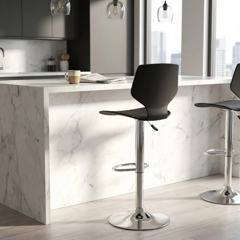 Sgabello Joshua in Plastica Premium e Metallo