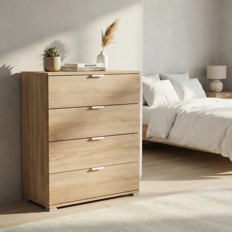 Cassettiera Naturale MR805088 in Truciolare Bilaminato
