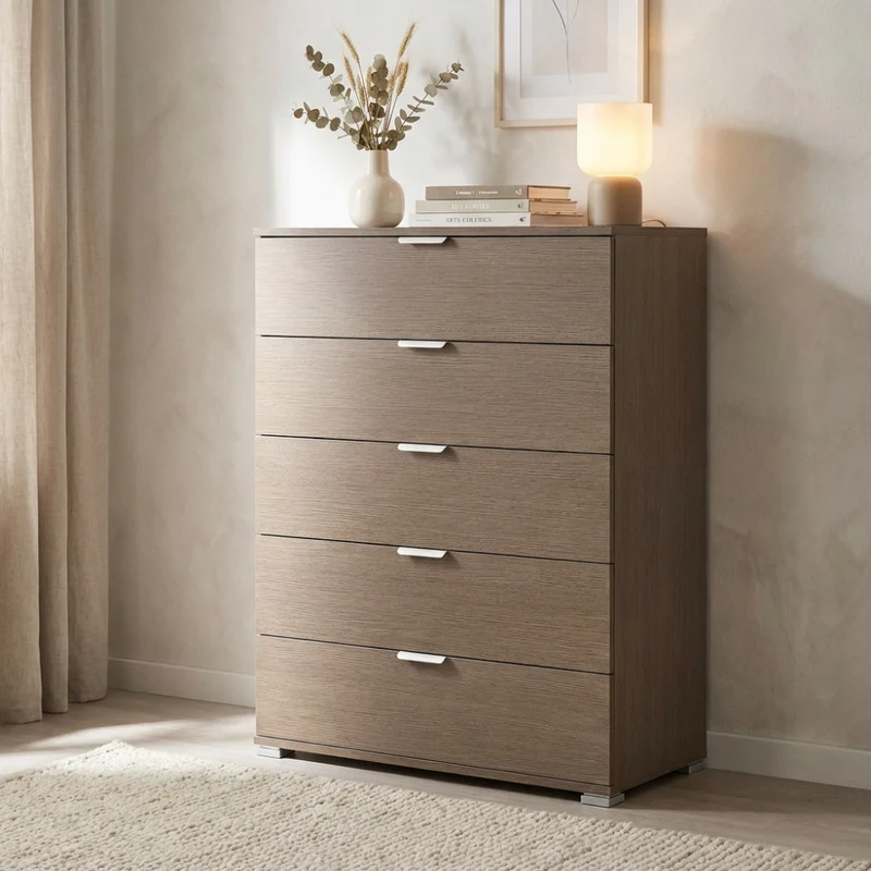 Cassettiera MR805079 in Truciolare Bilaminato Rovere Grigio
