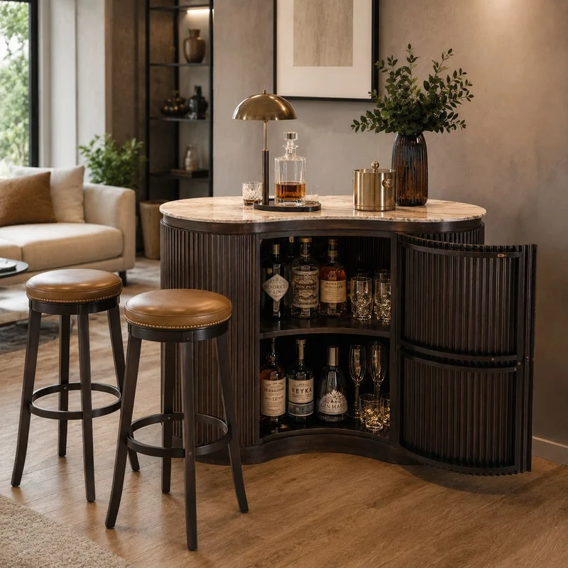Credenza Curva Scanalata Design Luxury