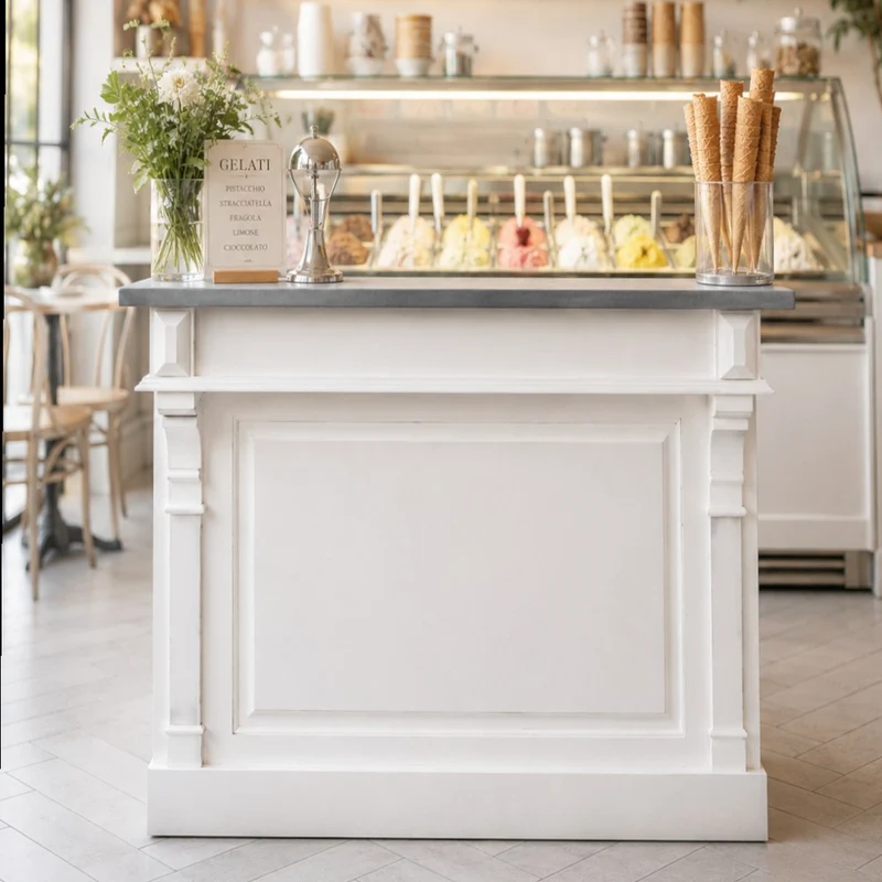 Mobile cassa francese bianco shabby